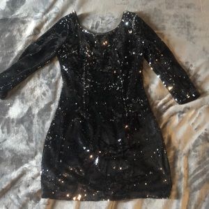 Black/silver sequin bodycon dress